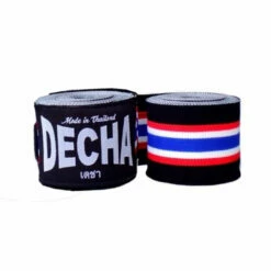 Decha Muay Thai Boxing Handwraps Thai Flag Black